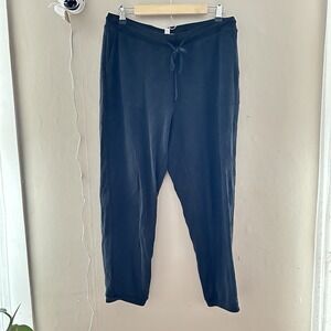 J Jill Womens Pull On Tapered Pants Size M Sandwashed Black Modal Lounge Elastic